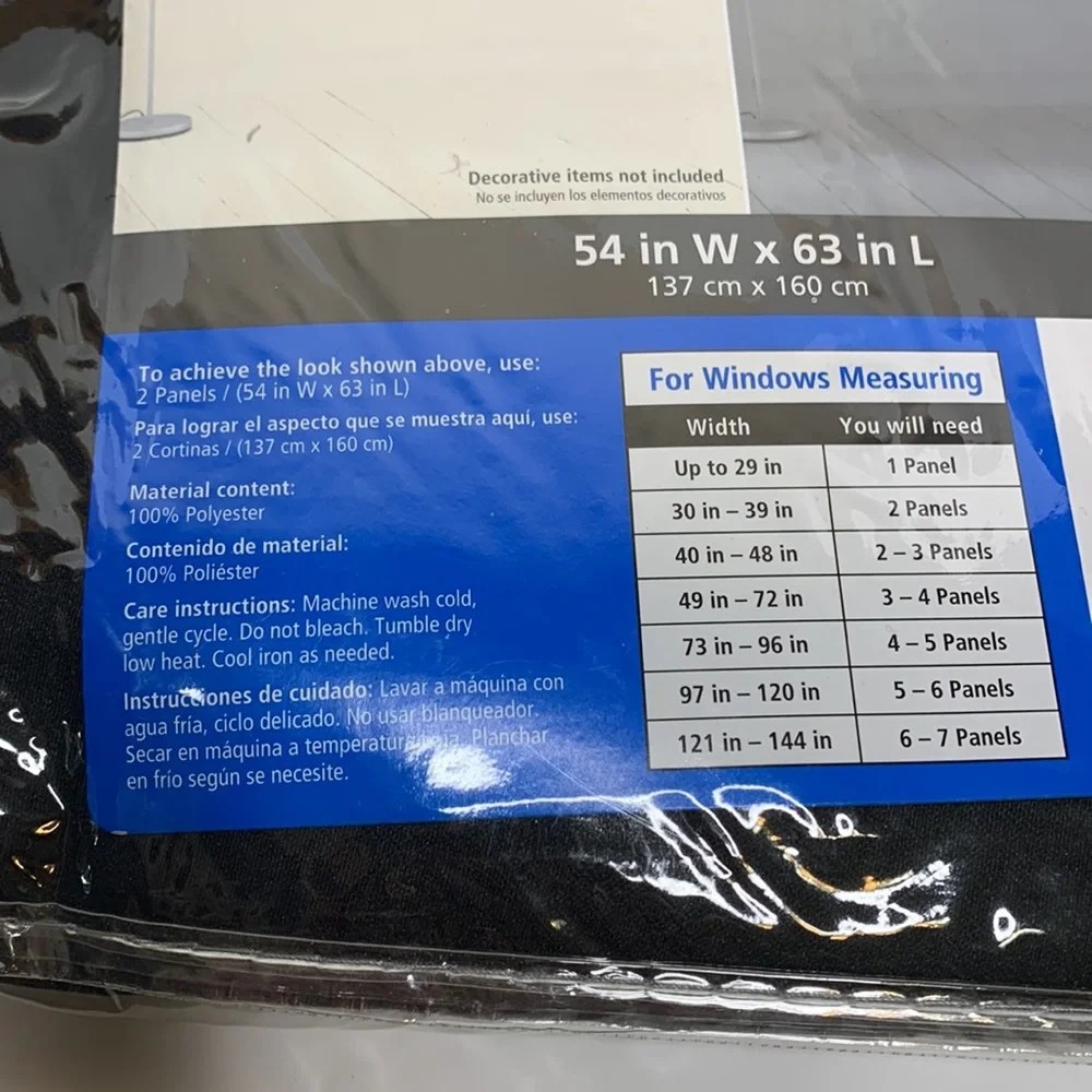 Mainstays | Room Darkening One Window Panel | Black Curtains | No Light Windows